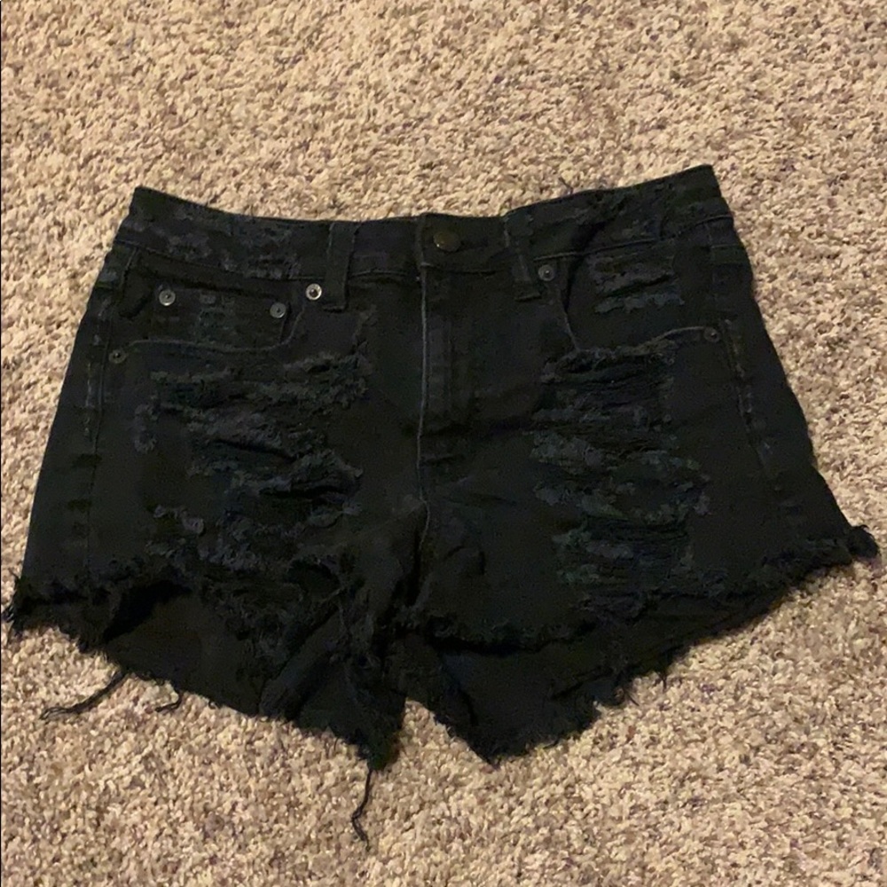 black shorts